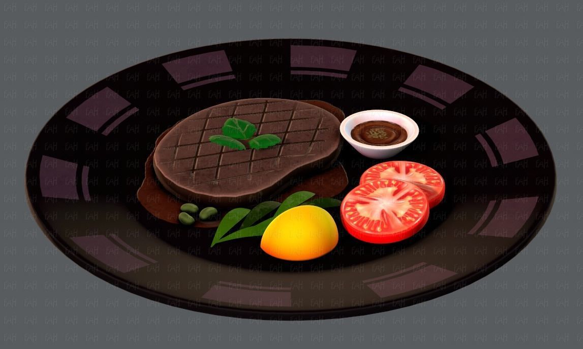 Steak V01 Low-poly 3D model_6