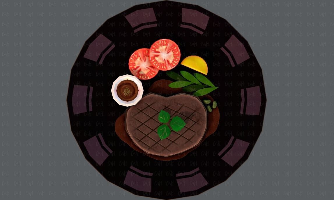 Steak V01 Low-poly 3D model_39