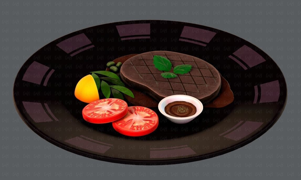 Steak V01 Low-poly 3D model_4