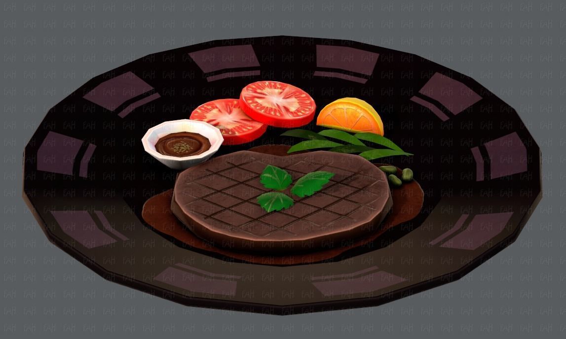 Steak V01 Low-poly 3D model_17