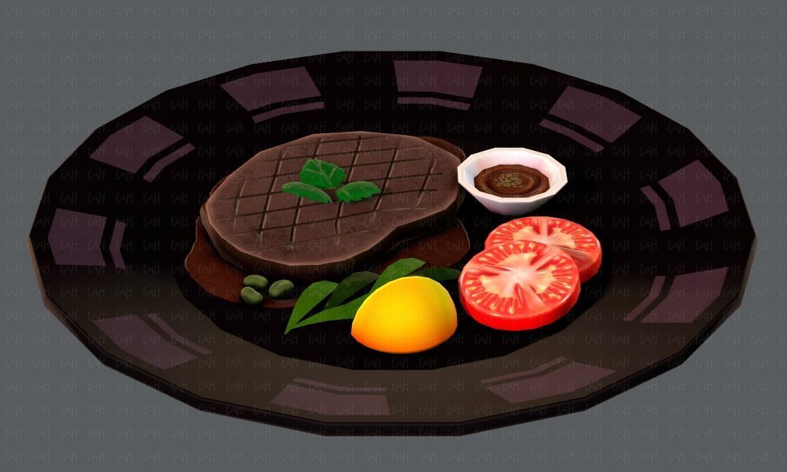 Steak V01 Low-poly 3D model_22