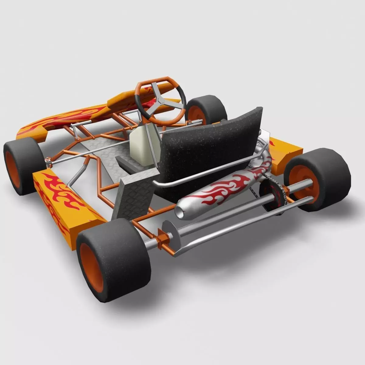 Go Kart Low-poly 3D model