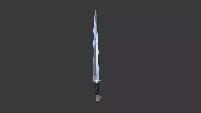 Curved knife or a sword called Kris  Free low-poly 3D model