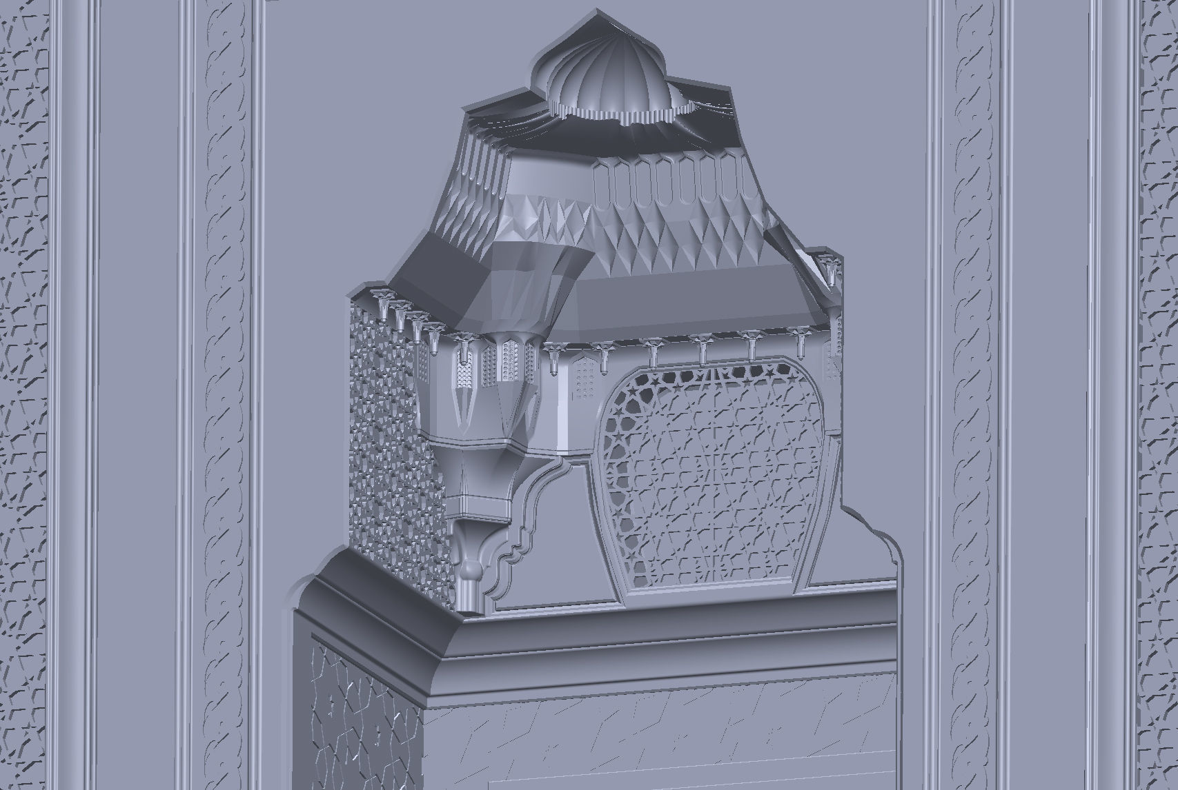 stone gate  3D model_7