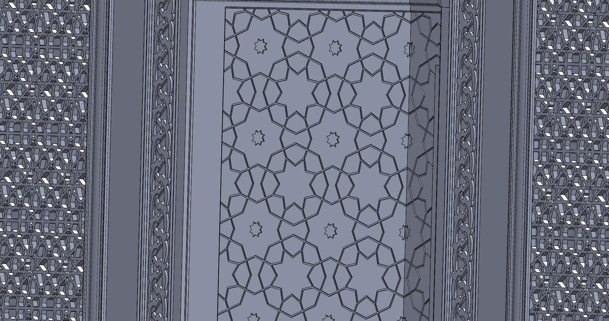 stone gate  3D model_5