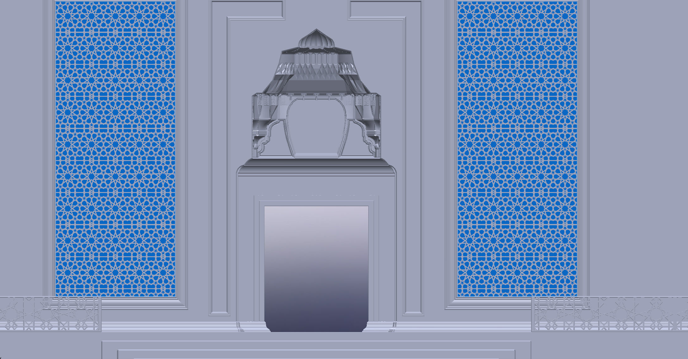 stone gate  3D model_6