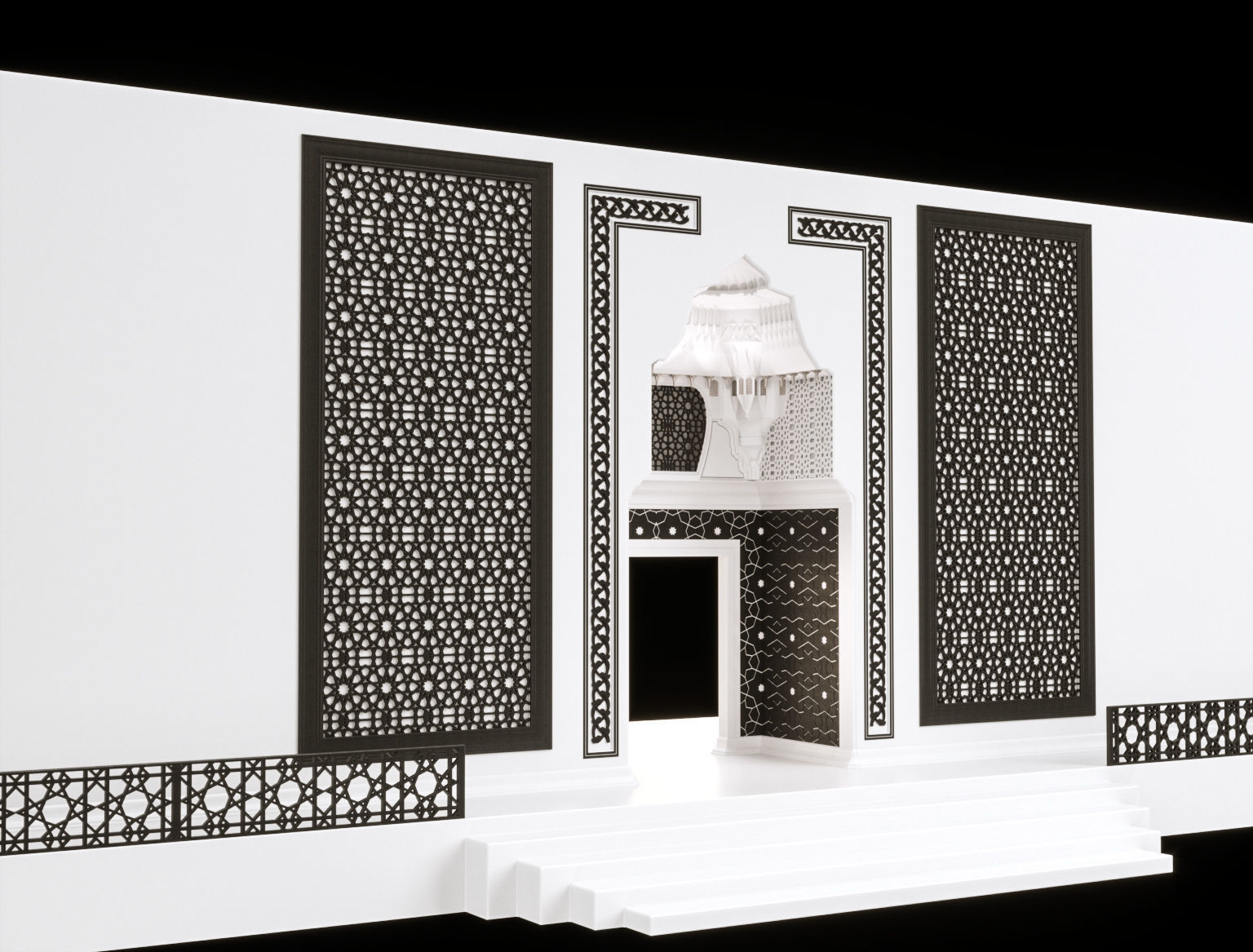 stone gate  3D model_1