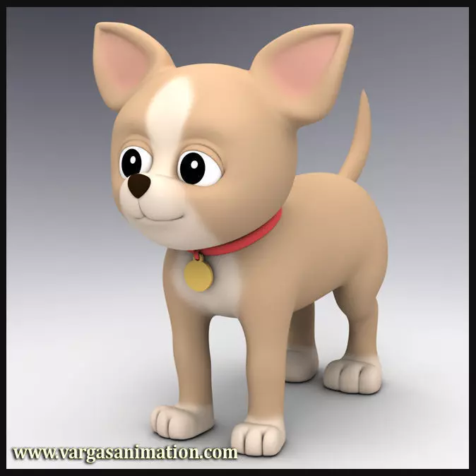 Cartoon Chihuahua 3D model_0