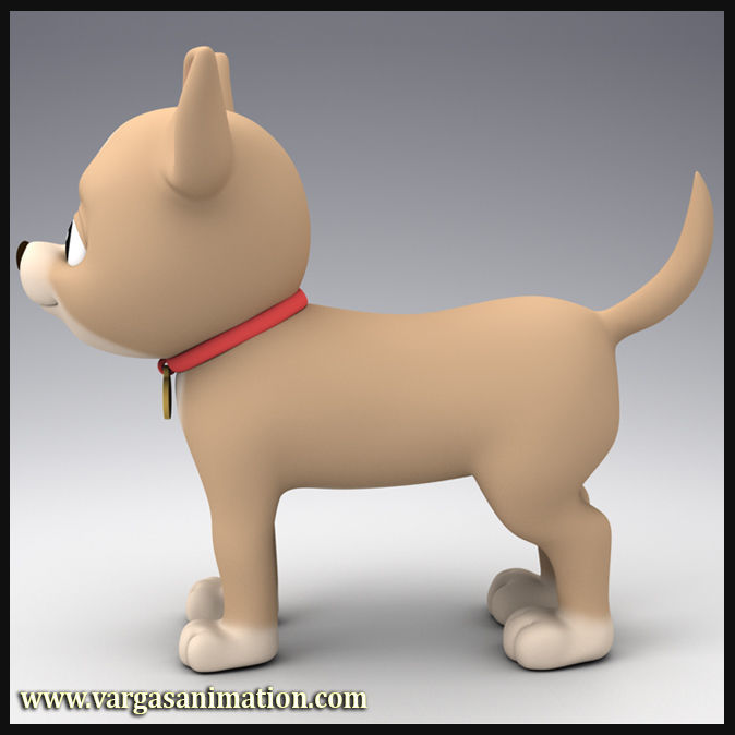 Cartoon Chihuahua 3D model_1