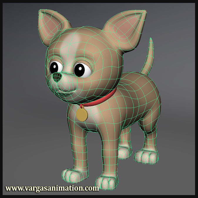 Cartoon Chihuahua 3D model_4