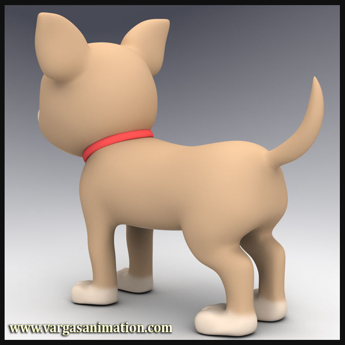 Cartoon Chihuahua 3D model_2