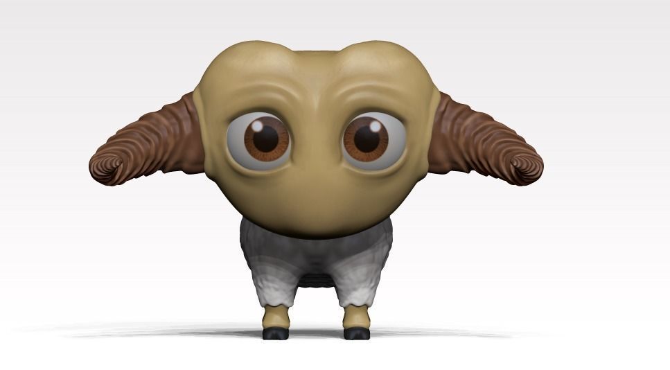 cartoon sheep Low-poly 3D model_3