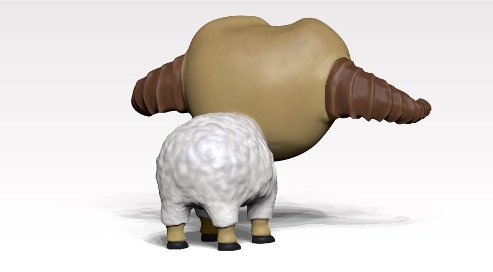 cartoon sheep Low-poly 3D model_7
