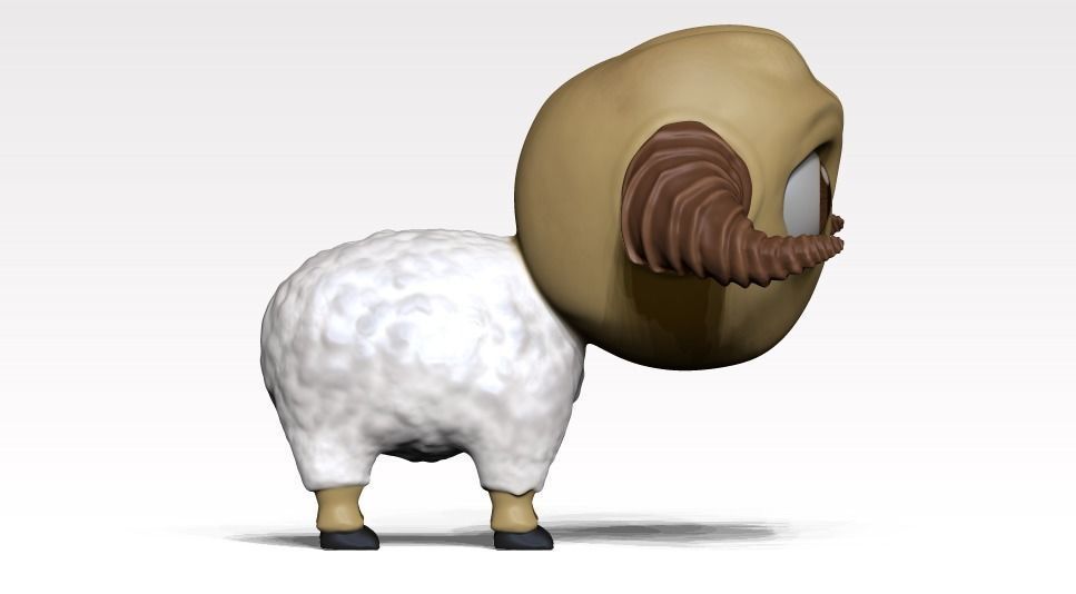 cartoon sheep Low-poly 3D model_6