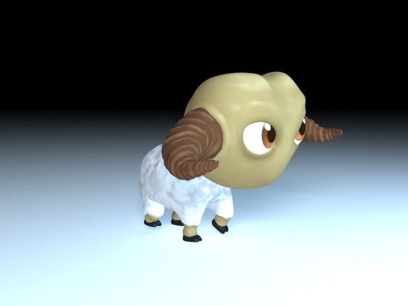 cartoon sheep Low-poly 3D model_10