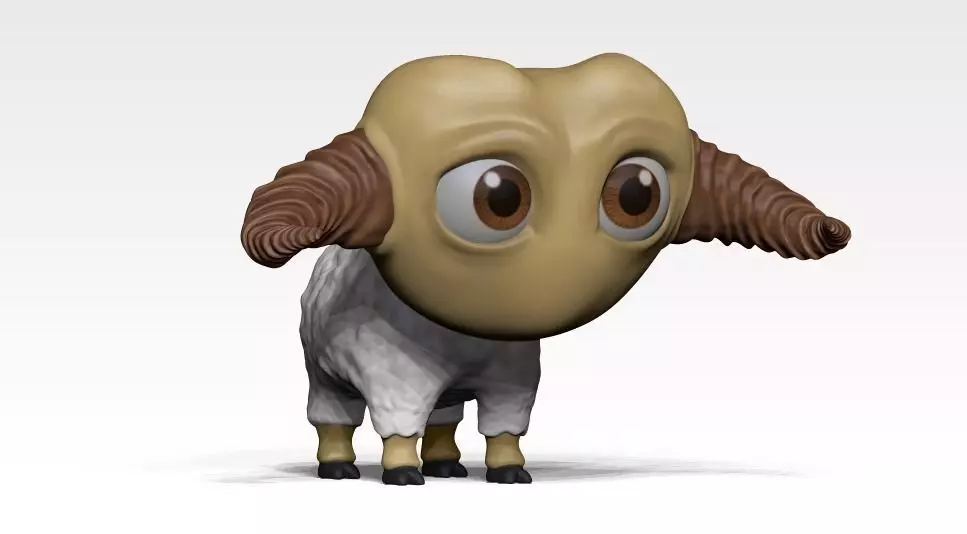 cartoon sheep Low-poly 3D model_0