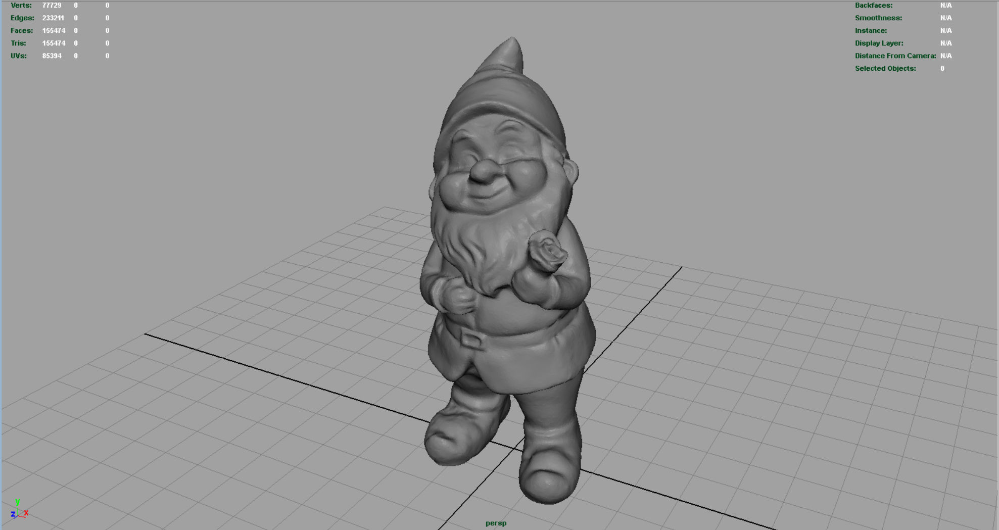 Garden Gnome 5 Low-poly 3D model_3