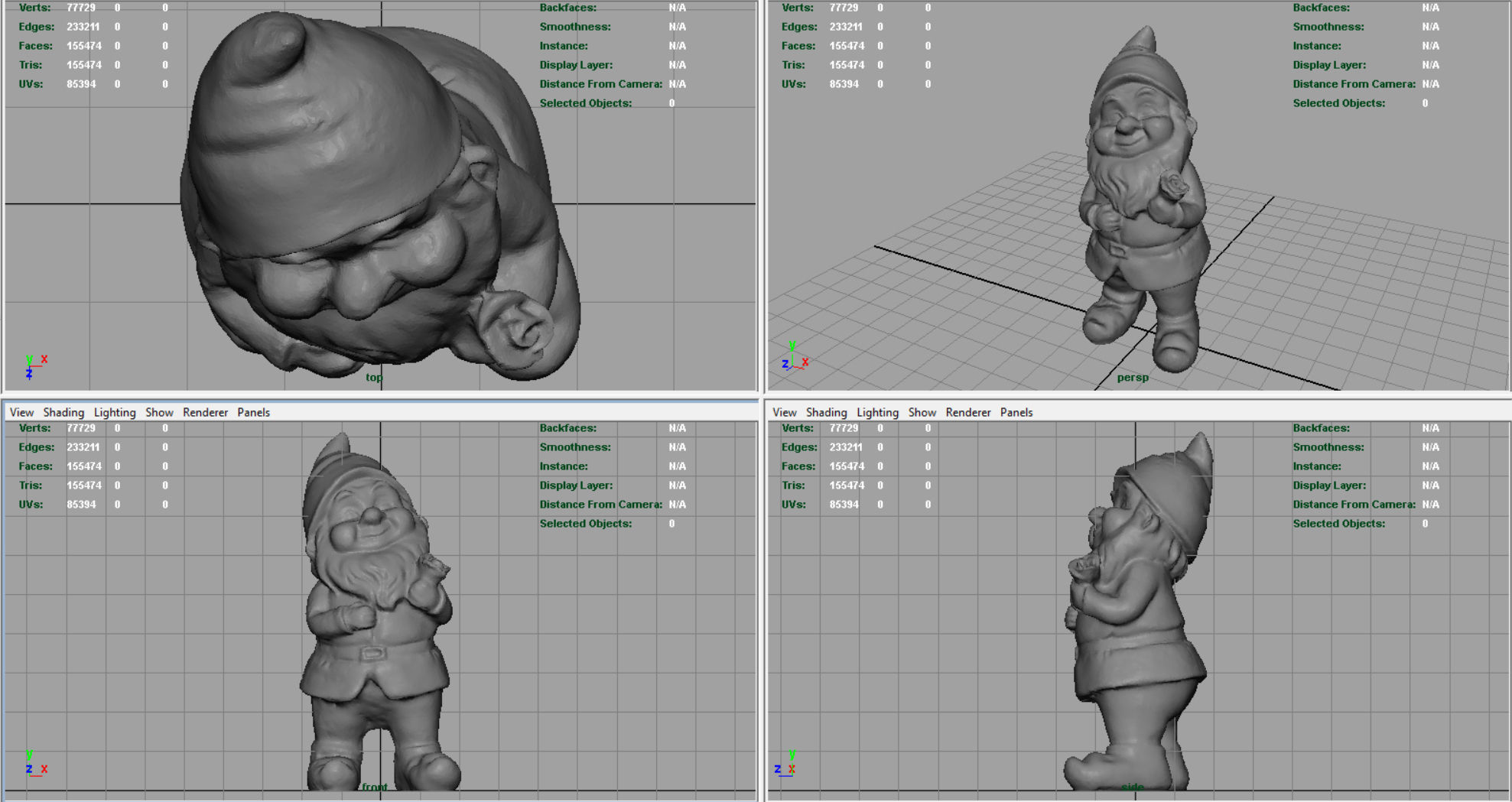 Garden Gnome 5 Low-poly 3D model_9