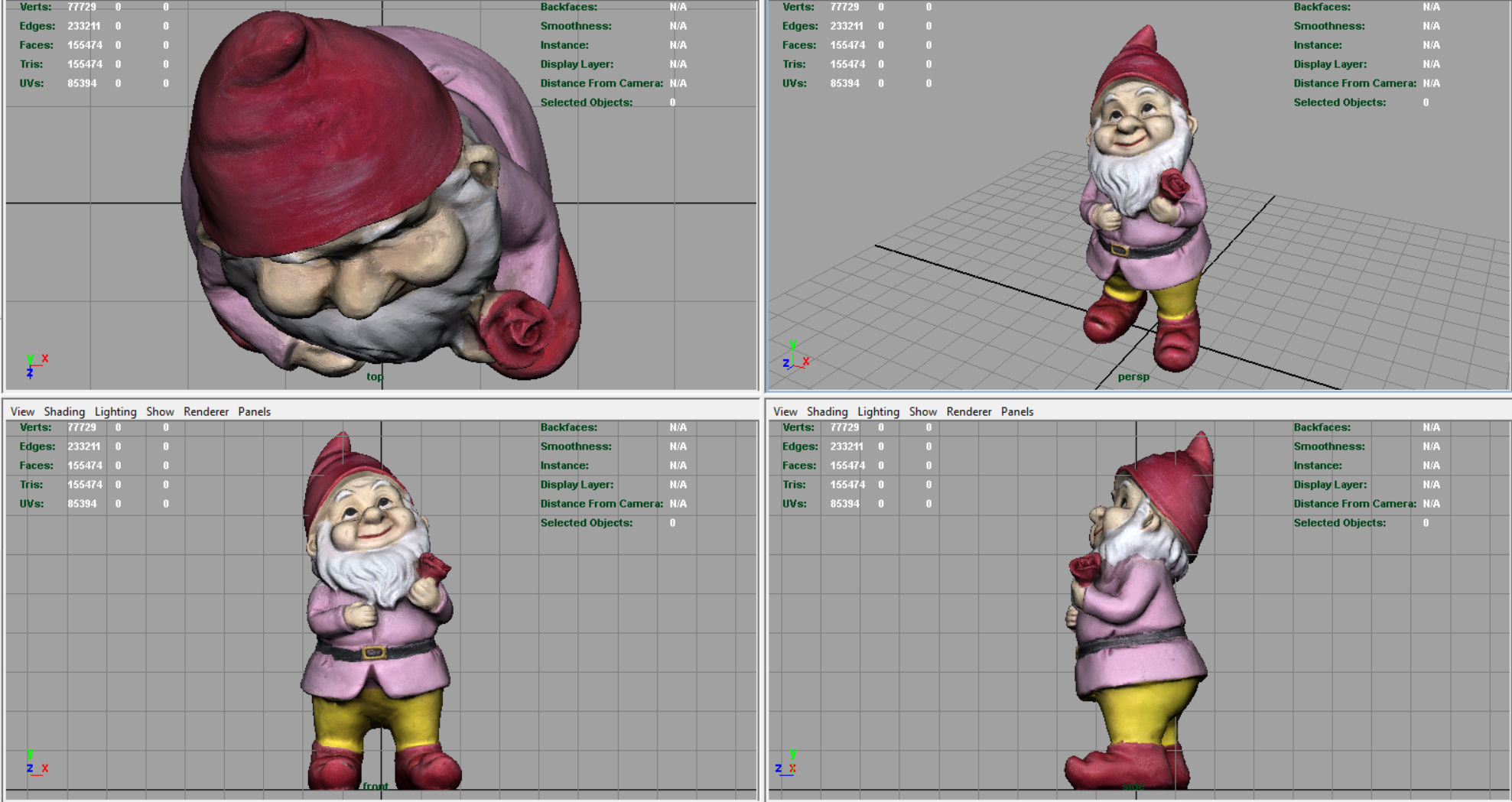 Garden Gnome 5 Low-poly 3D model_8