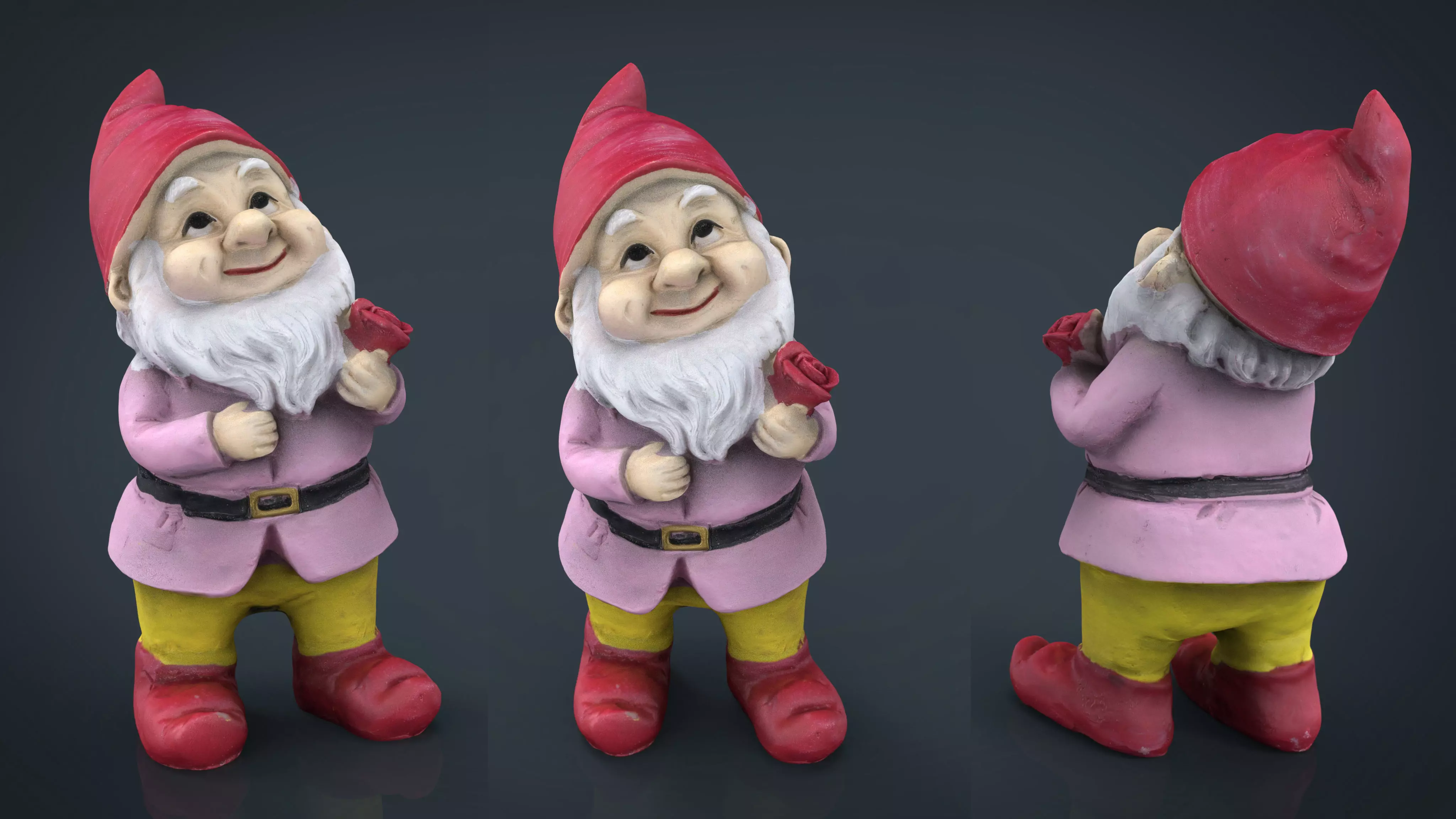 Garden Gnome 5 Low-poly 3D model_0