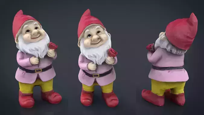 Garden Gnome 5 Low-poly 3D model