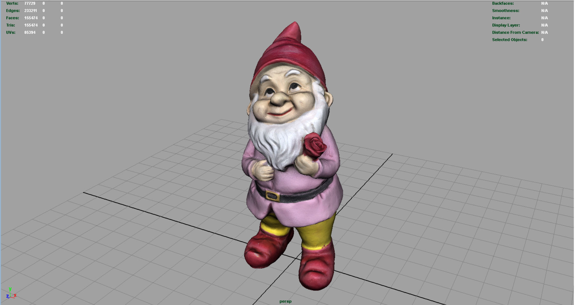 Garden Gnome 5 Low-poly 3D model_2