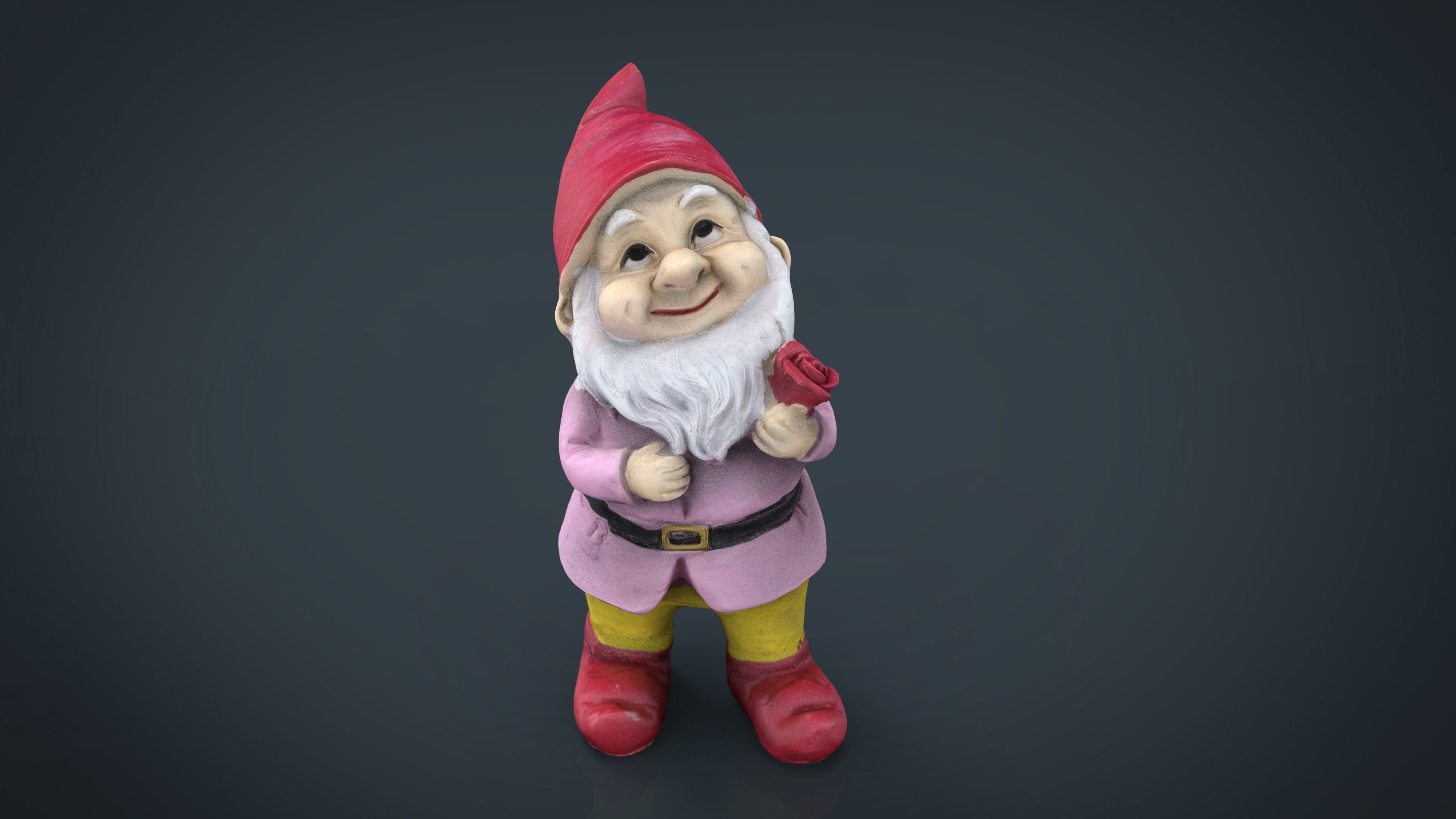 Garden Gnome 5 Low-poly 3D model_7