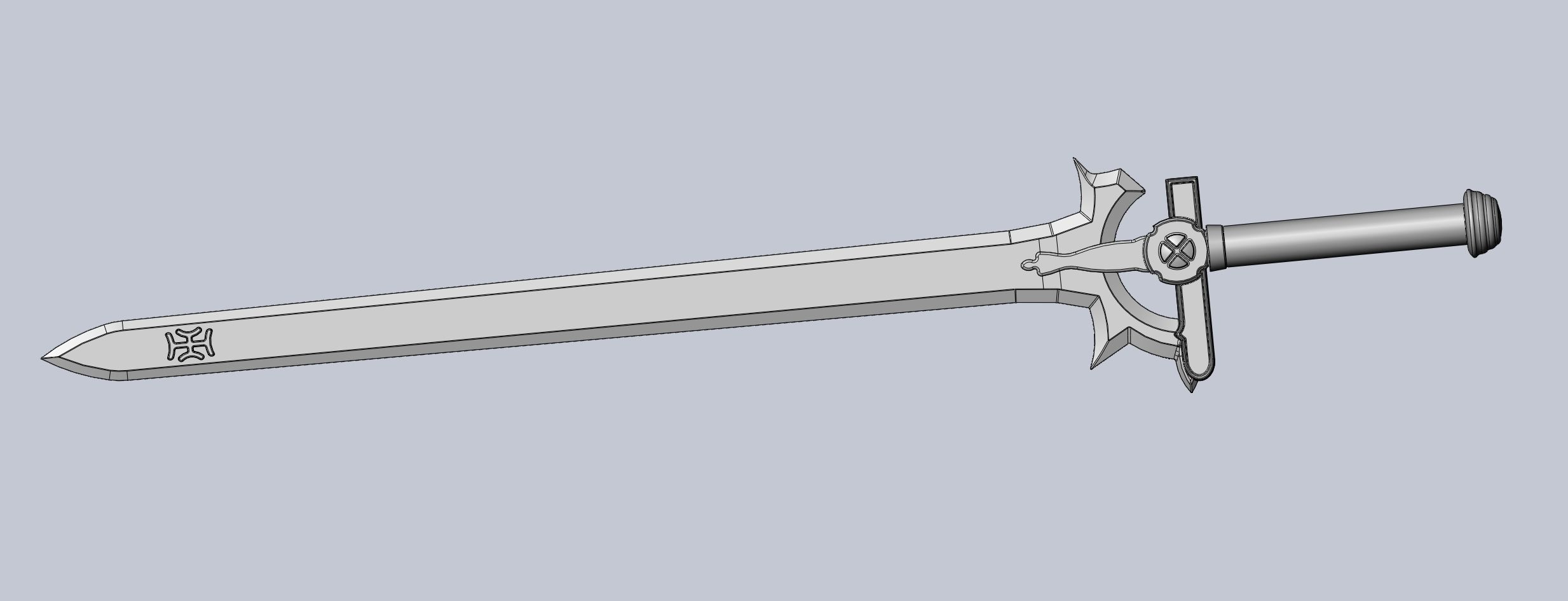 Sword Art Online Elucidator Sword Printable Assembly 3D print model_4