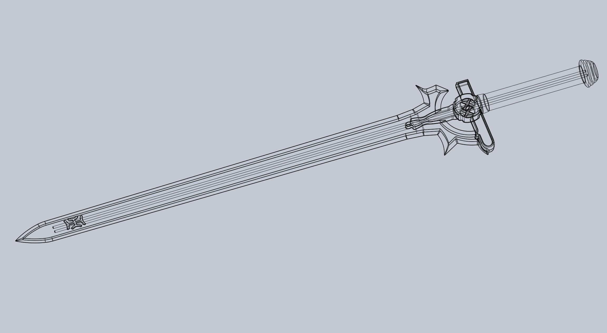Sword Art Online Elucidator Sword Printable Assembly 3D print model_30