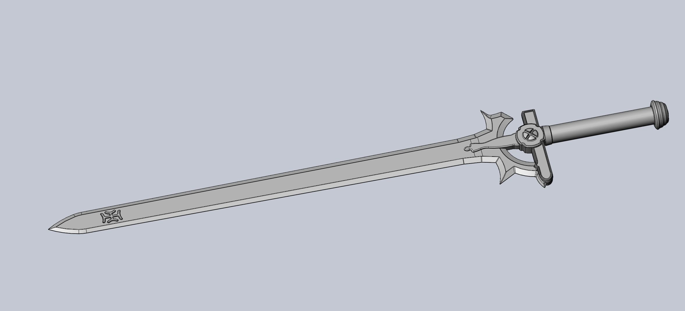 Sword Art Online Elucidator Sword Printable Assembly 3D print model_12