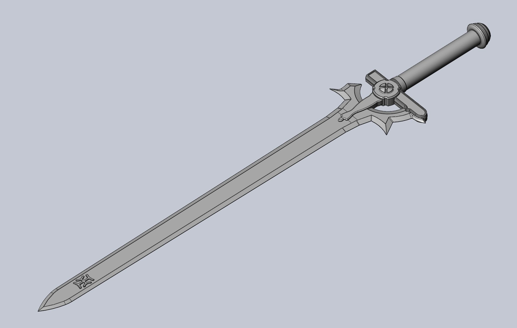 Sword Art Online Elucidator Sword Printable Assembly 3D print model_44
