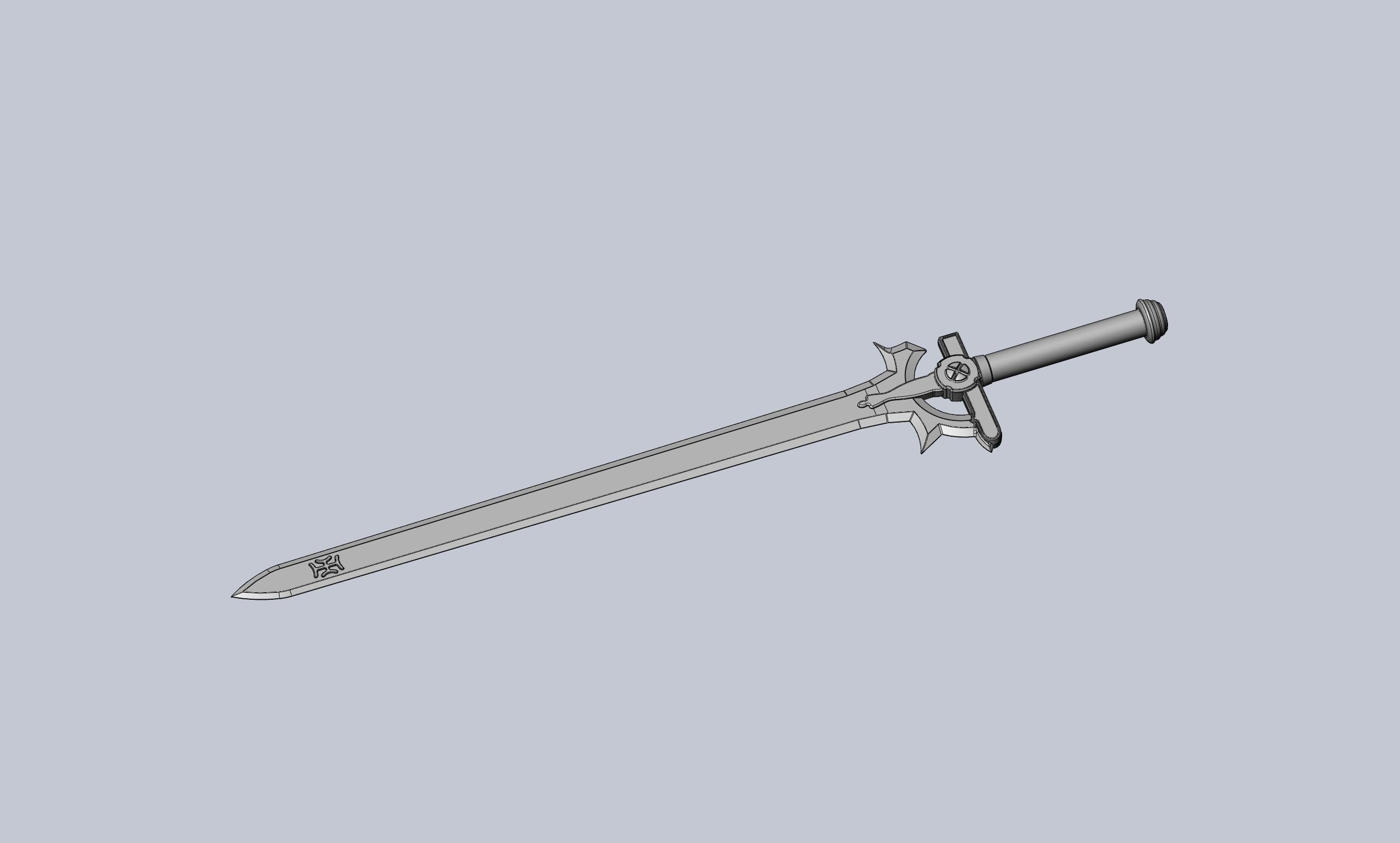Sword Art Online Elucidator Sword Printable Assembly 3D print model_22
