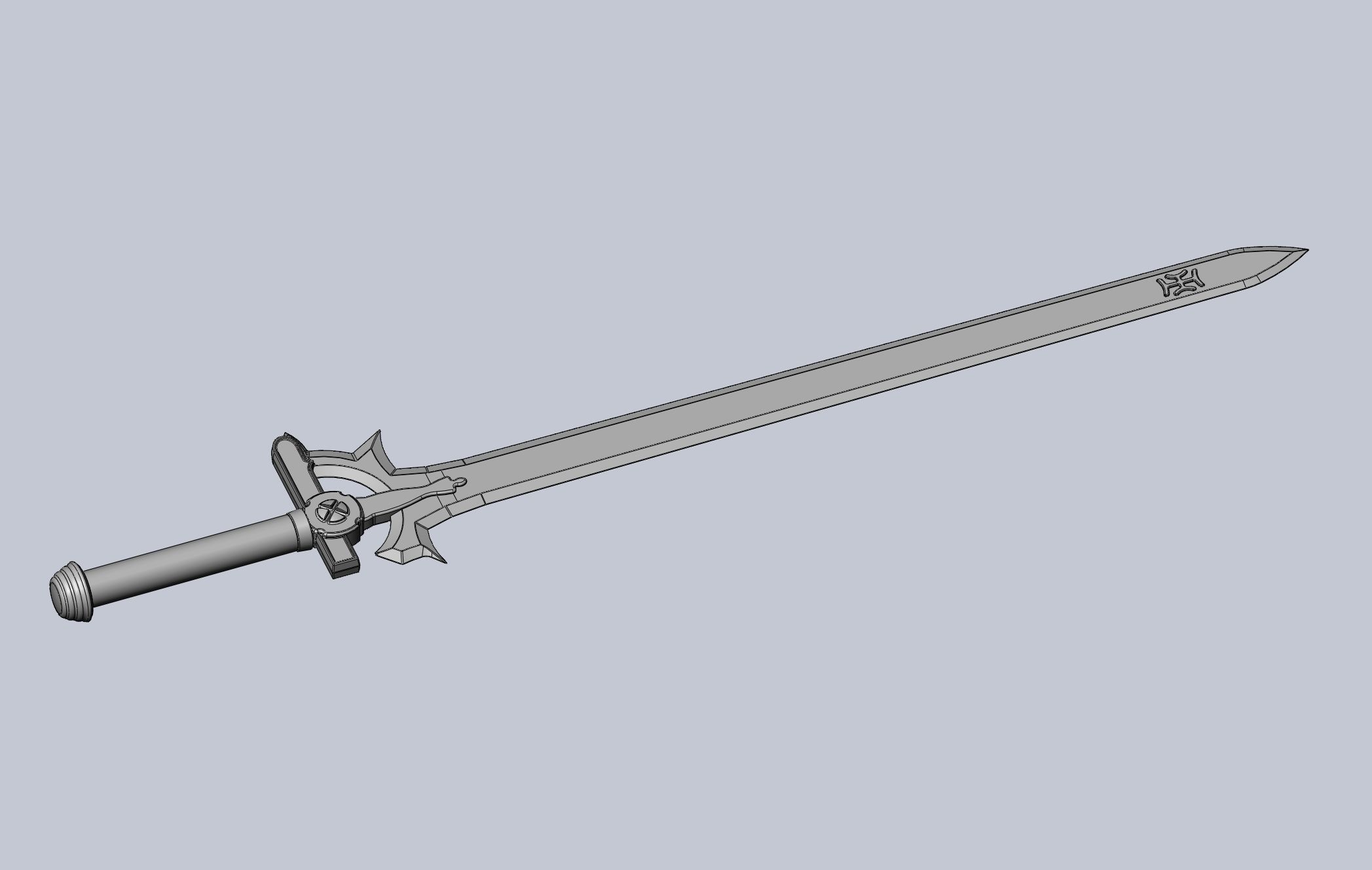 Sword Art Online Elucidator Sword Printable Assembly 3D print model_6