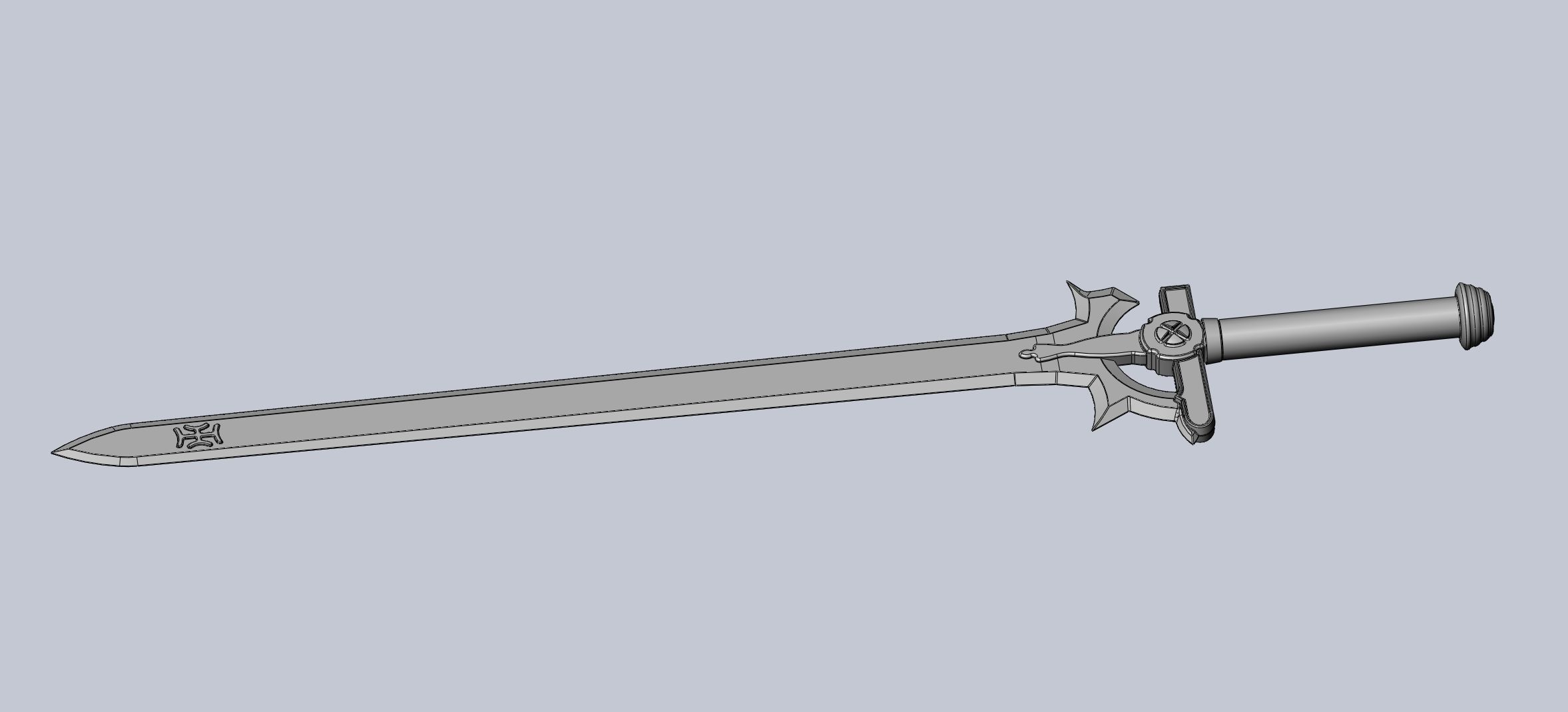 Sword Art Online Elucidator Sword Printable Assembly 3D print model_10
