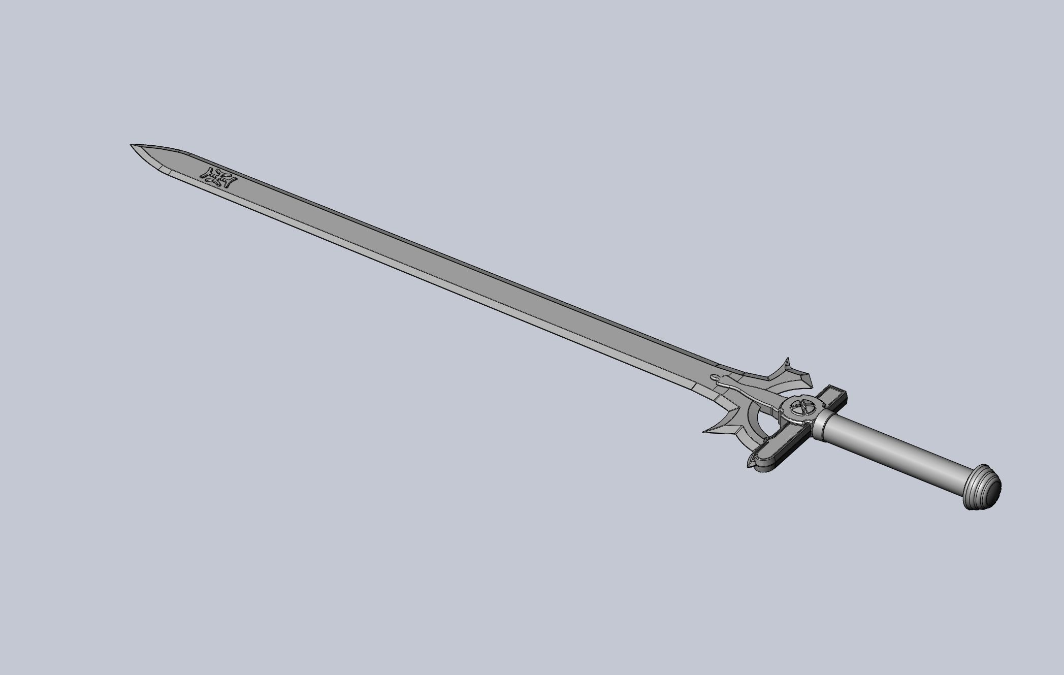Sword Art Online Elucidator Sword Printable Assembly 3D print model_5