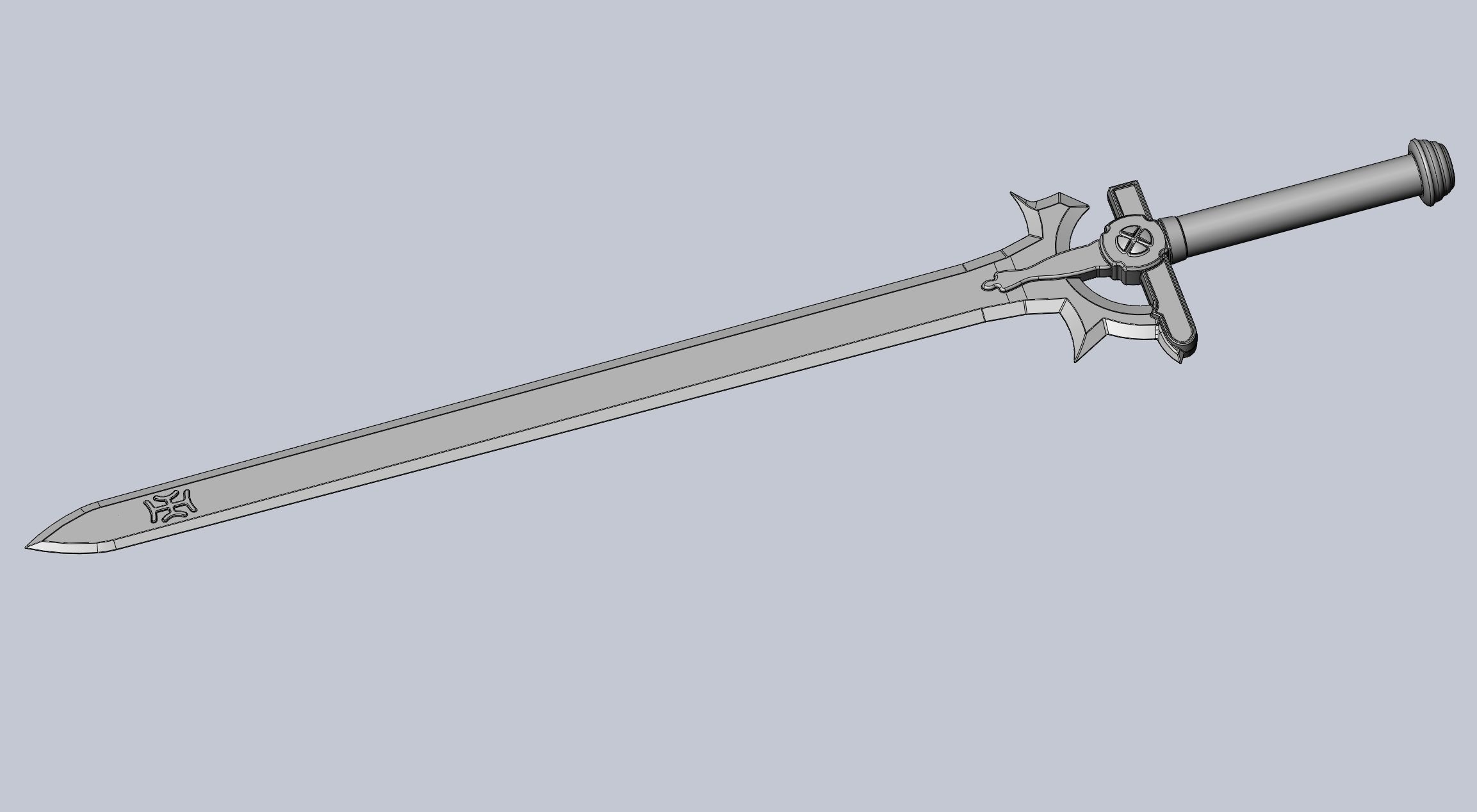 Sword Art Online Elucidator Sword Printable Assembly 3D print model_7