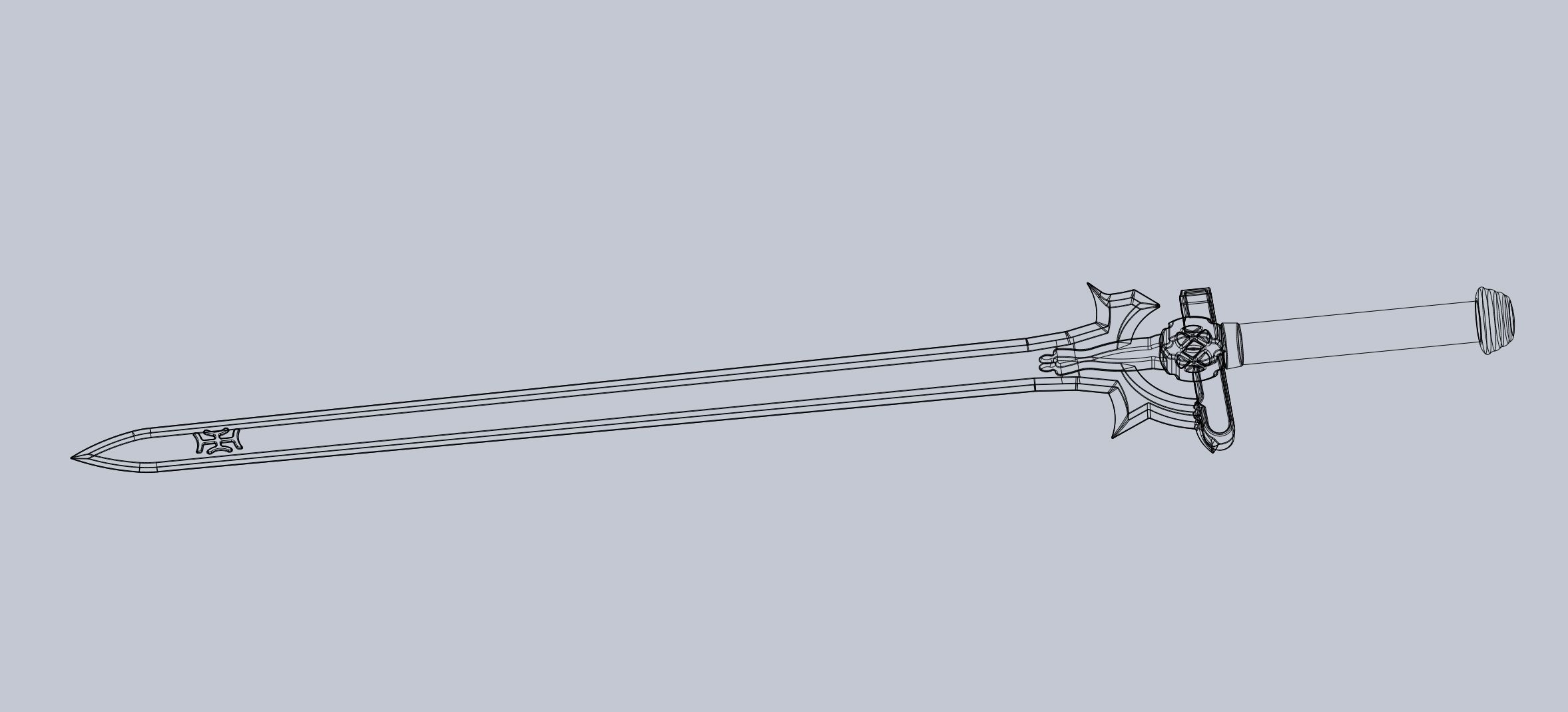 Sword Art Online Elucidator Sword Printable Assembly 3D print model_11