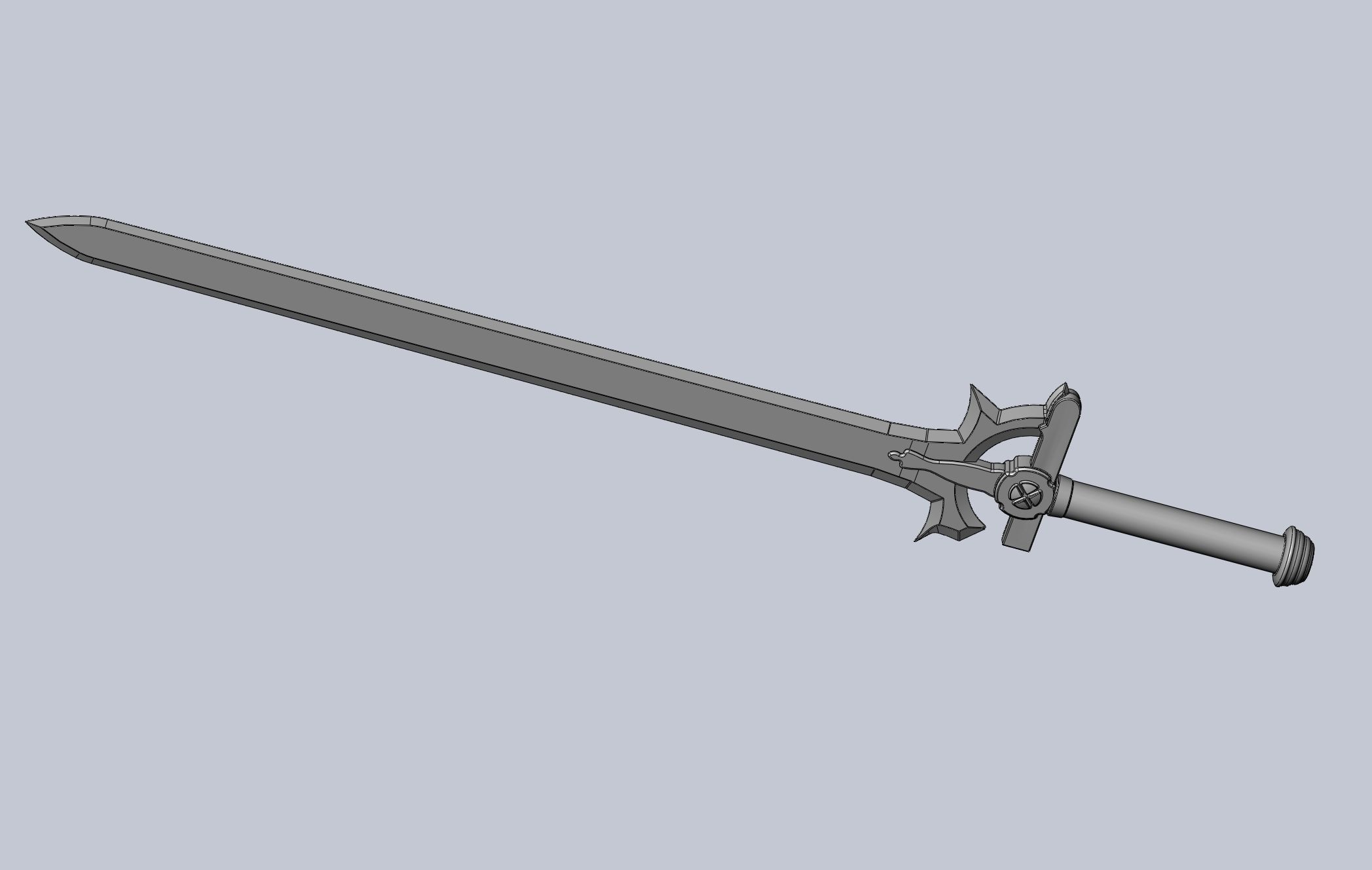 Sword Art Online Elucidator Sword Printable Assembly 3D print model_8