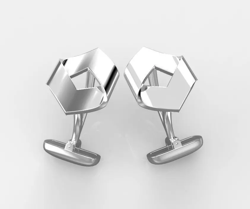 101118 CL hexagon cufflinks 3 versions 3D print model_0