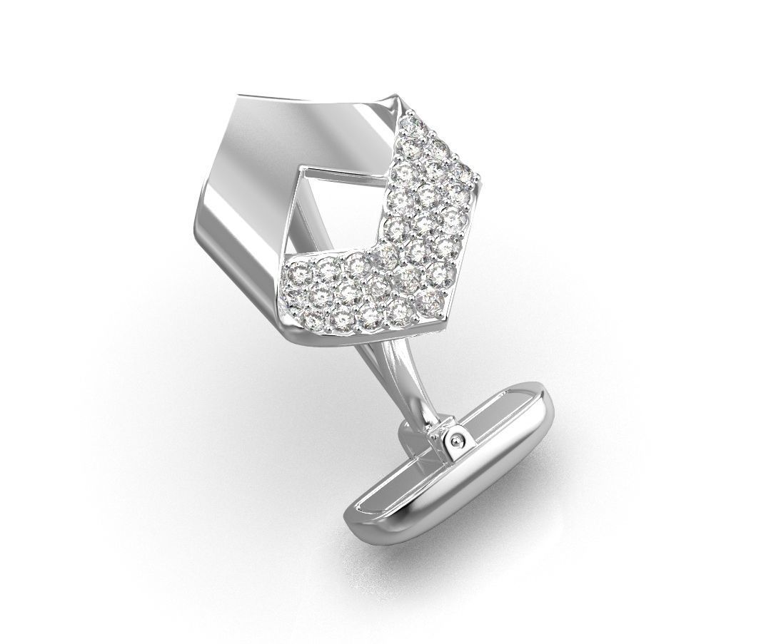 101118 CL hexagon cufflinks 3 versions 3D print model_3