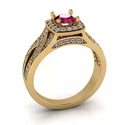 Luxury female engagement ring 3D print model