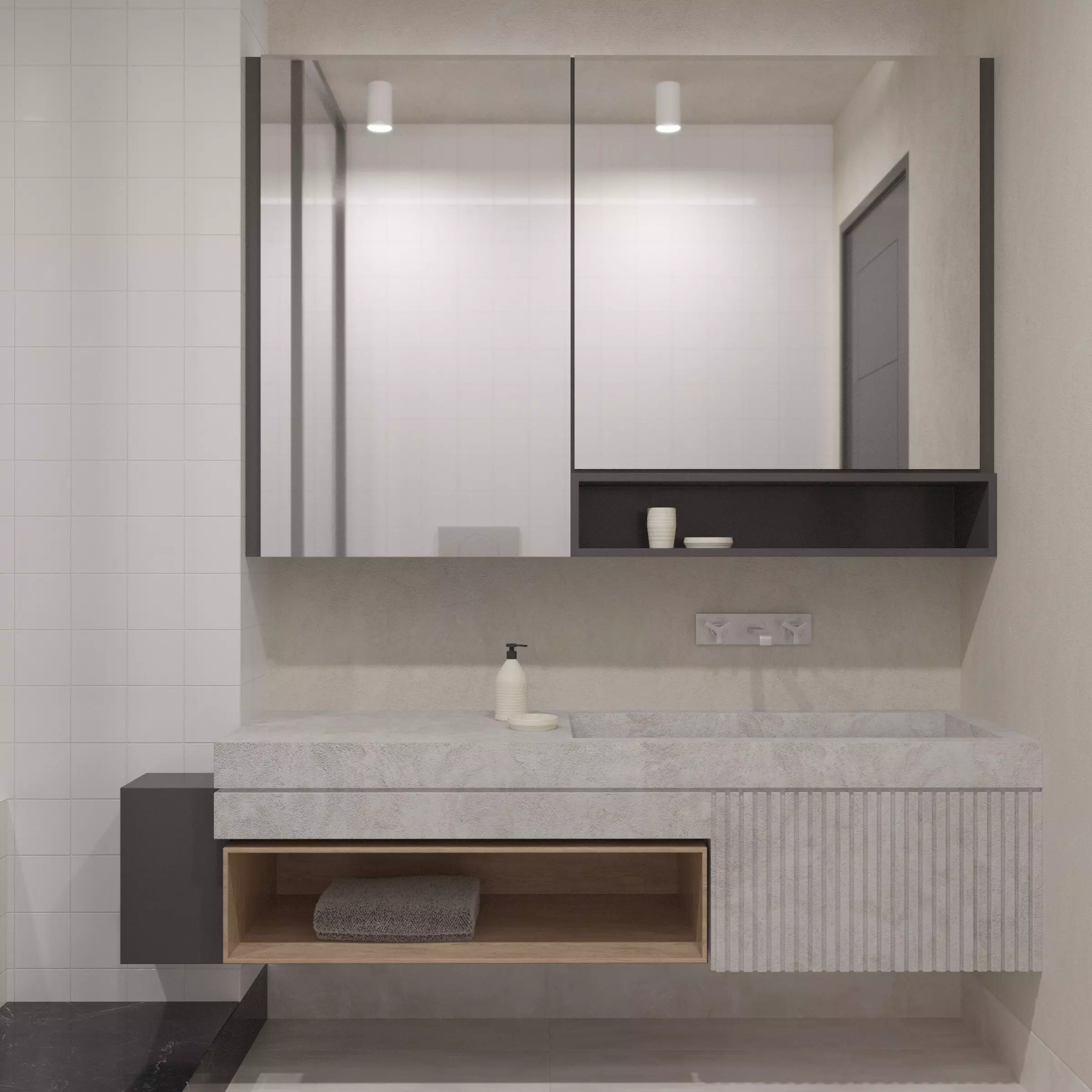 Industrial Style Bathroom Cabinet 3D model