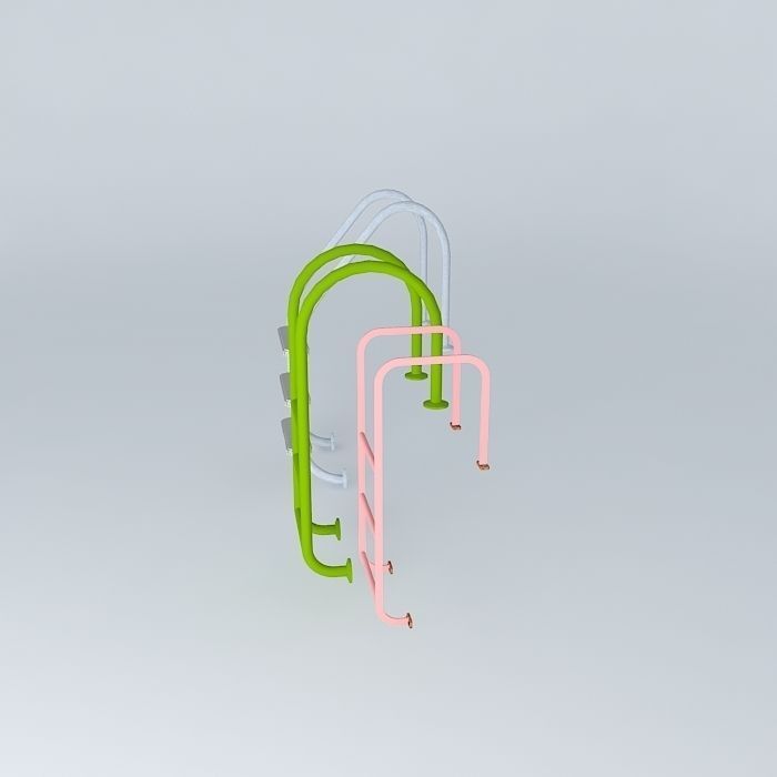 pool and parapet ladders Free 3D model_2