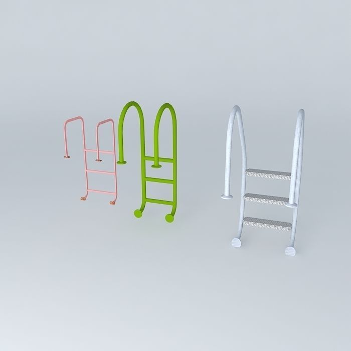 pool and parapet ladders Free 3D model_1