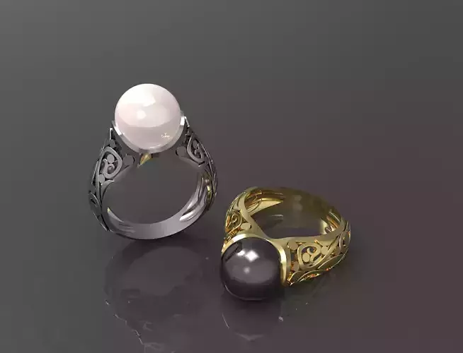 Ring with pearl