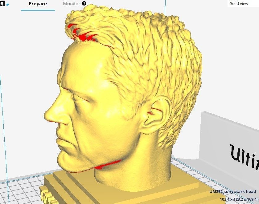Tony Stark head sculpture - Robert Downey -STL file print ready  3D print model_3