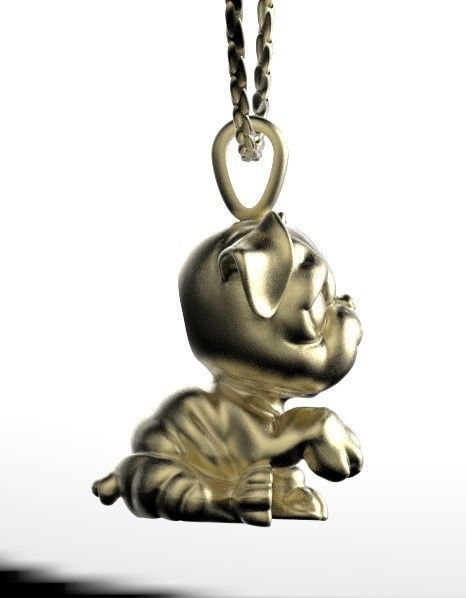 dog pendant 3D print model_1