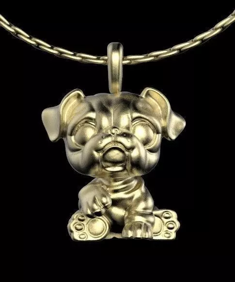 dog pendant 3D print model_0