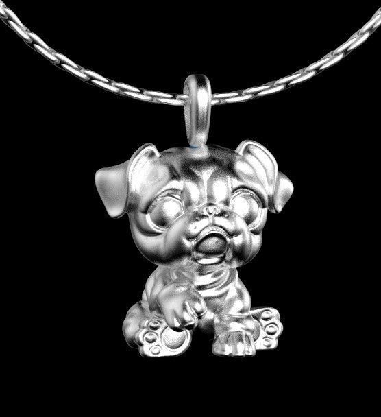 dog pendant 3D print model_2