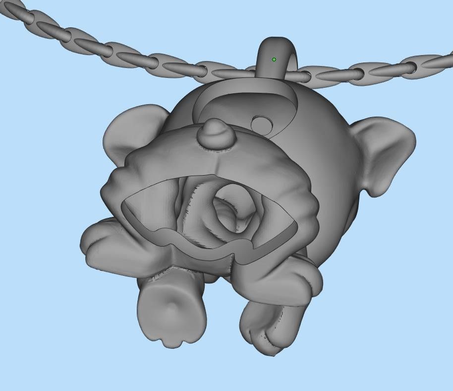dog pendant 3D print model_9